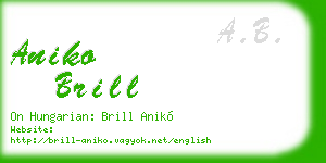 aniko brill business card